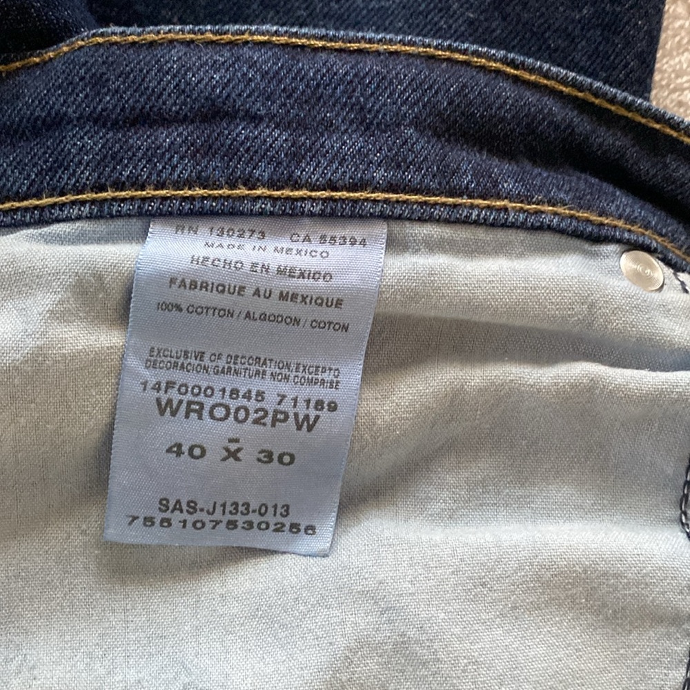 Wrangler Blue Straight Jeans Classic Style - Picture 6 of 7